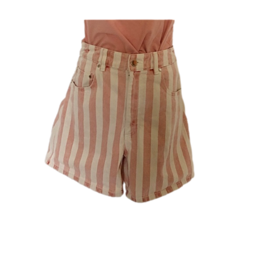 ZARA Authentic DENIM by TRF Orange Striped Shorts